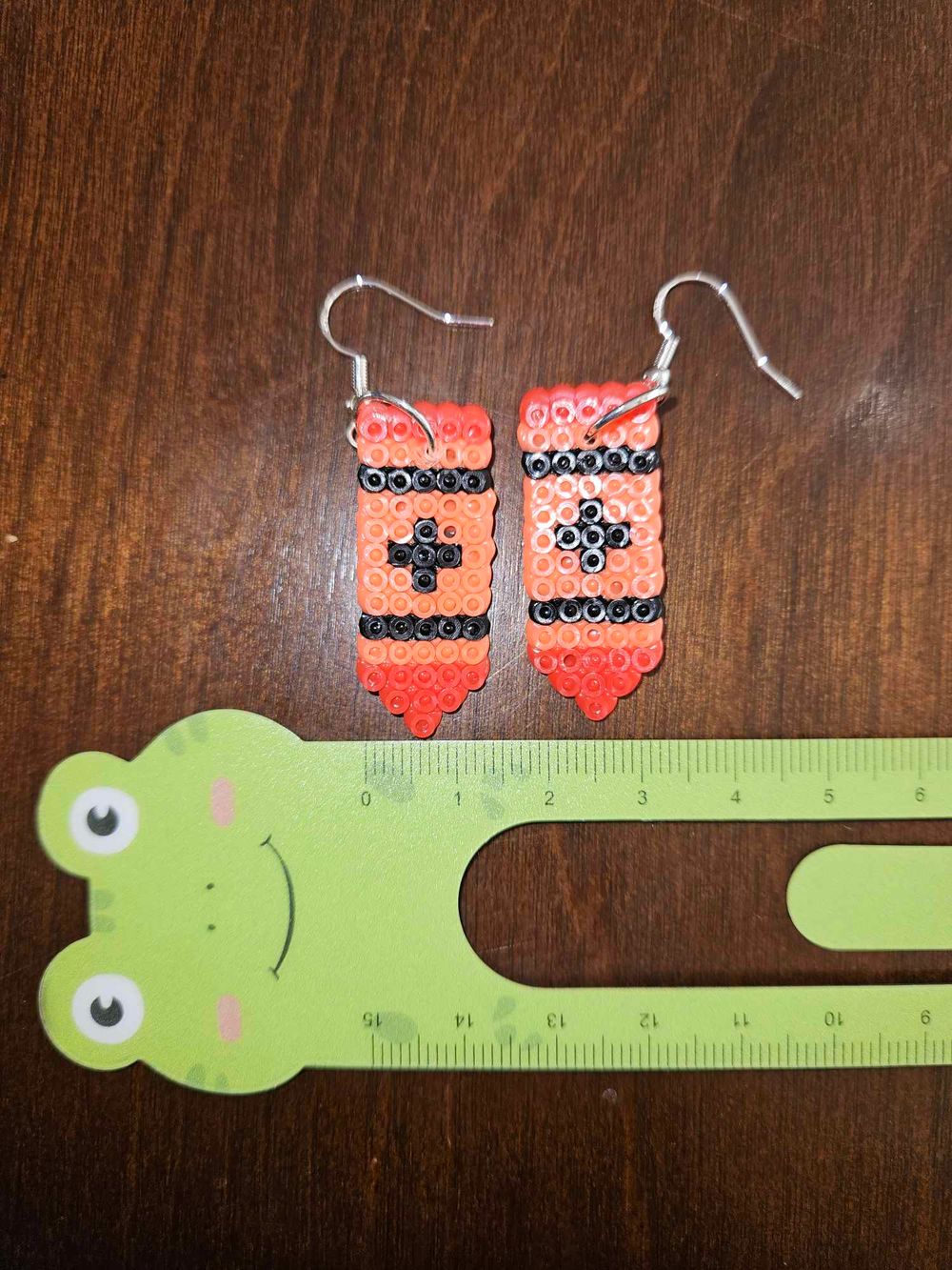 Orange Crayon Earrings