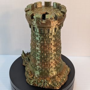 The back of the tower, looking fairly normal. It does a nice job of showing the gradient going from a tannish gold to a green and then back.
