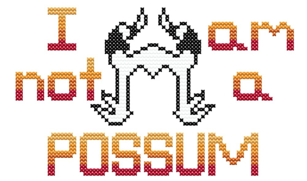 Helluva Boss: I Am Not a Possum Cross Stitch Pattern