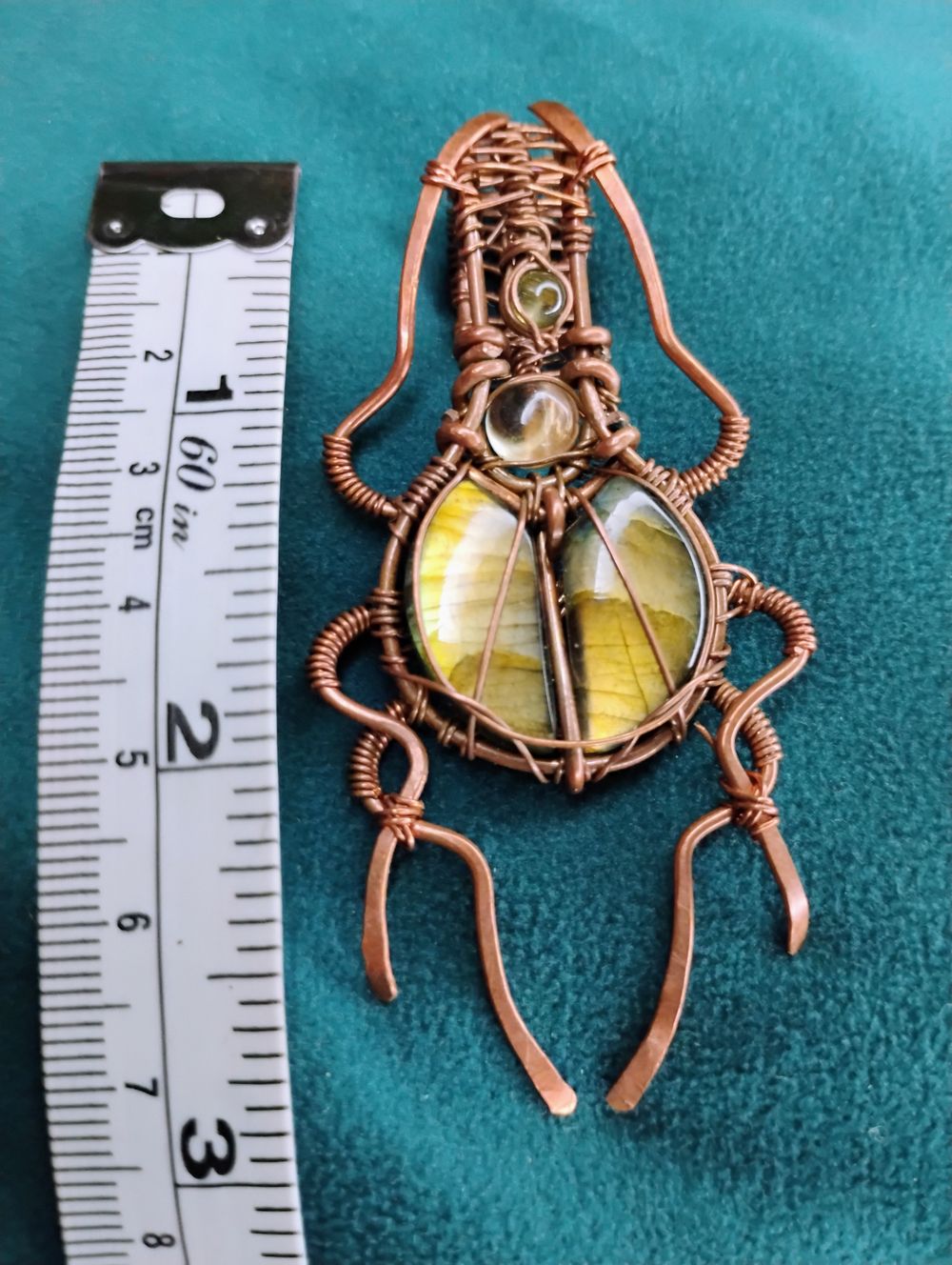 Golden Labradorite Scarab