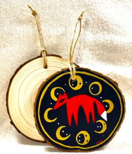 Red Fox Moon Ornament