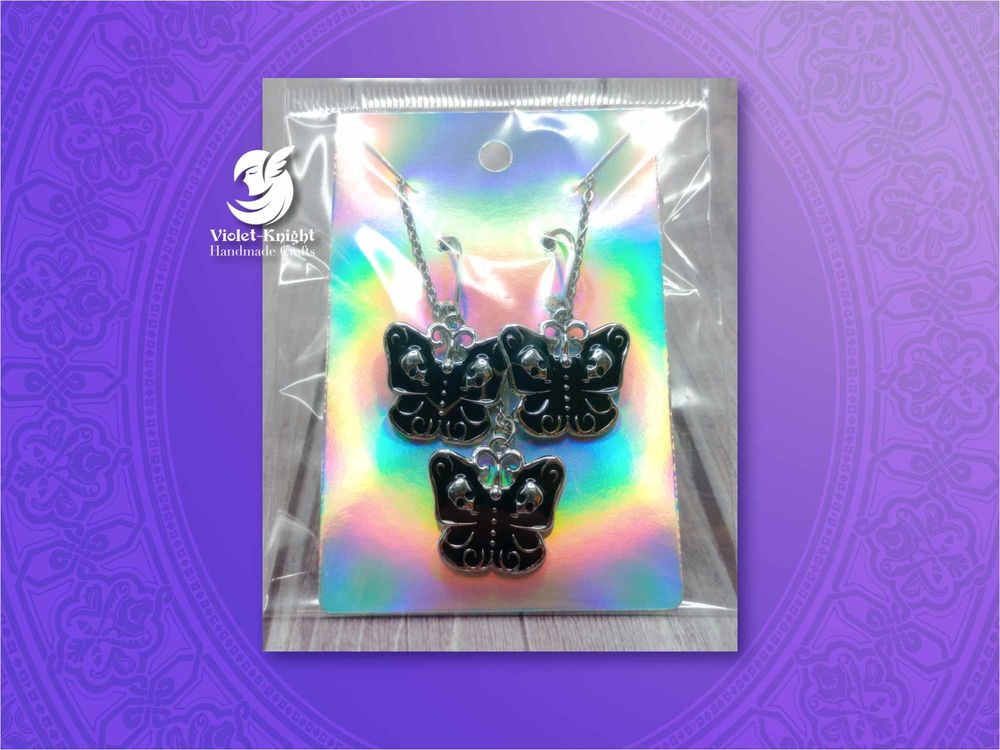  Skull Butterfly Earrings and Necklace Set – Style #2 