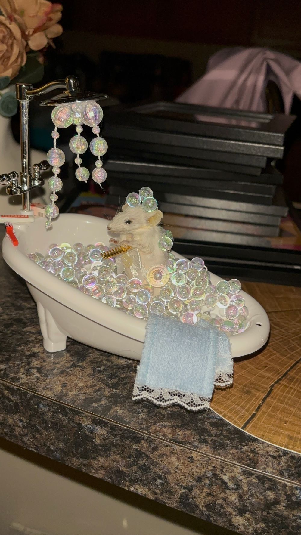 Bubble 🫧 Bath Taxidermy Mouse 🐁 