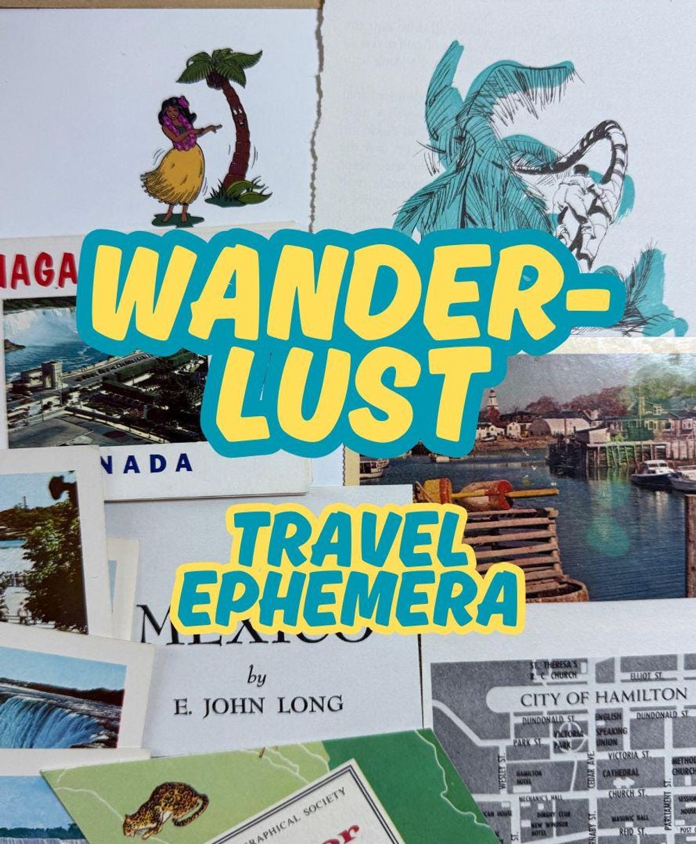 Vintage Travel Ephemera Pack: 1920's - Y2K Paper Grab Bag 