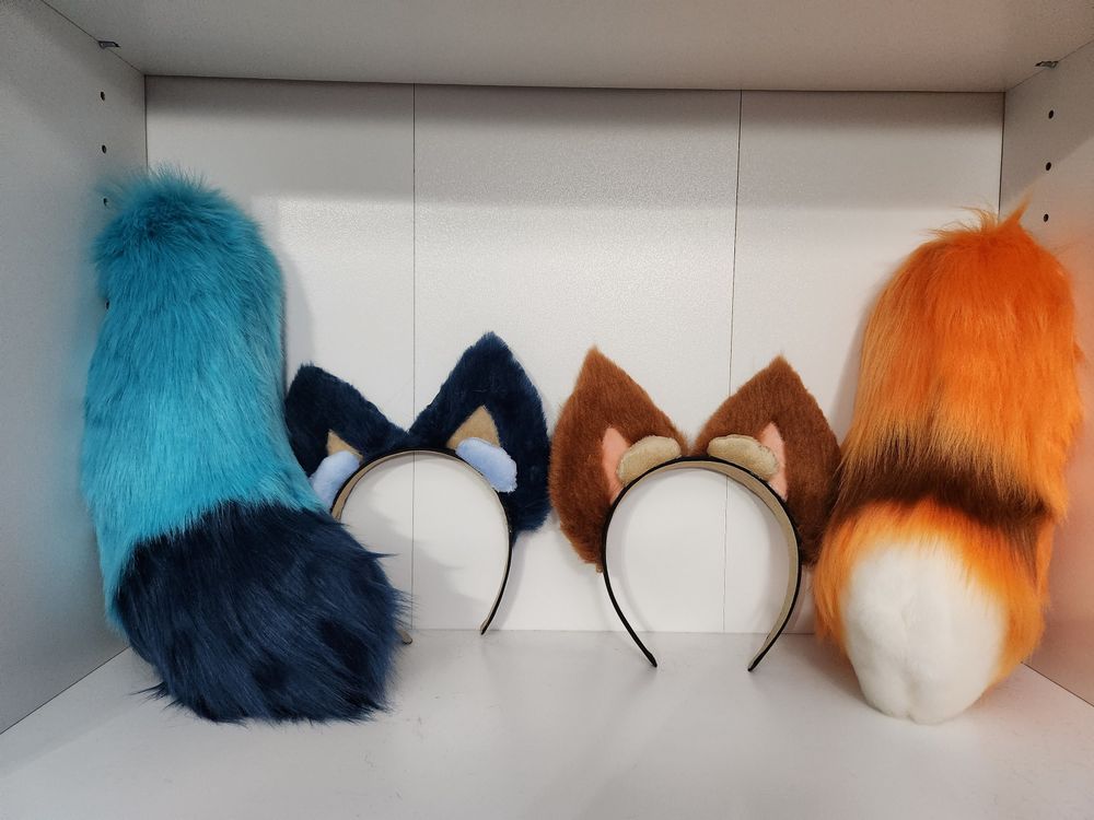 Blue orange Gray blue heeler dog ears and tail for dress up ...