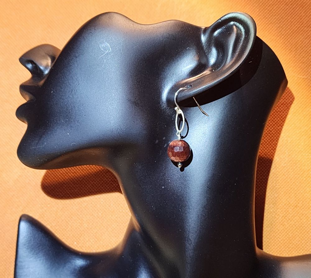 Red Tigers Eye Earrings 
