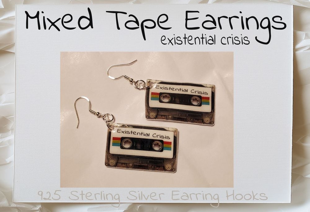 Mixed Tape Earrings: Existential Crisis