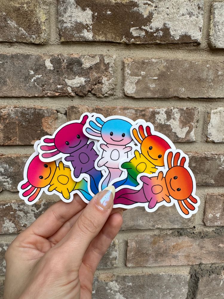 pride axolotl sticker