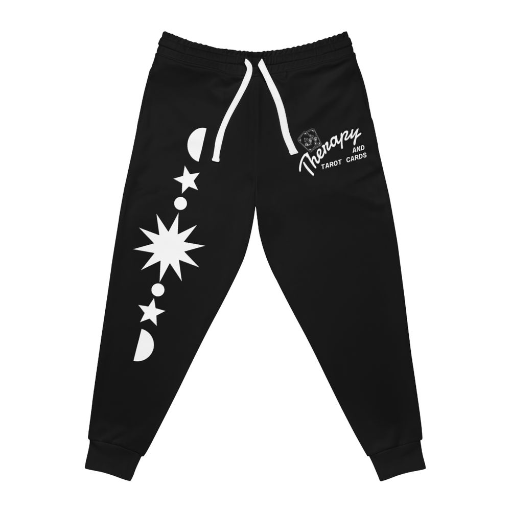 Black Celestial Joggers — Therapy Tarot Cards Graphic Athlet...