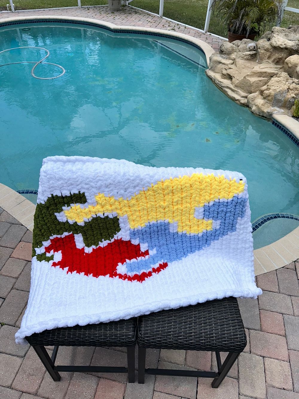 AUTISM HEART Chunky Knit Throw