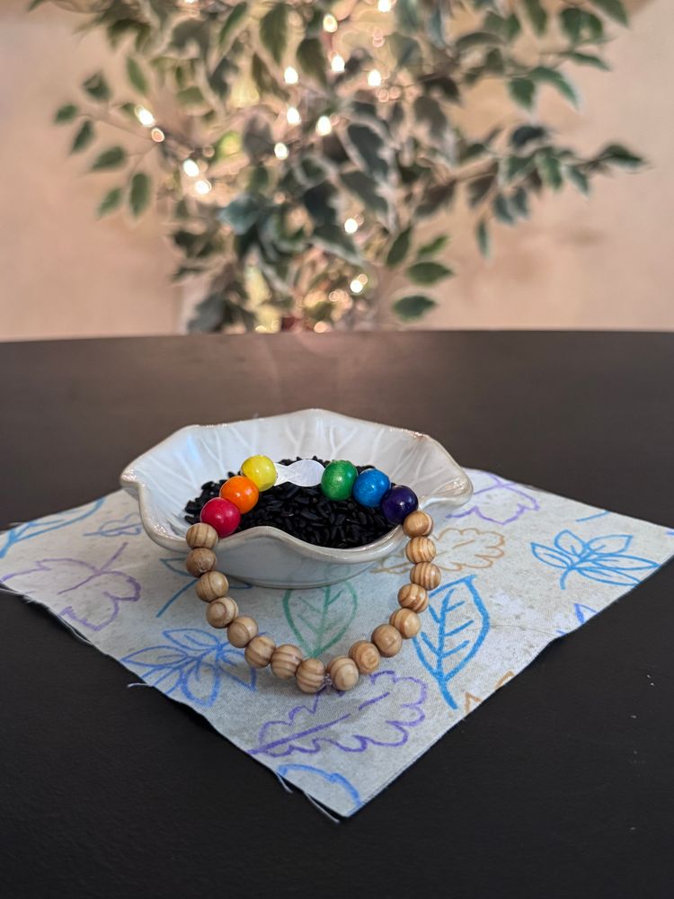  Rainbow Christain Fish Bead Bracelet.