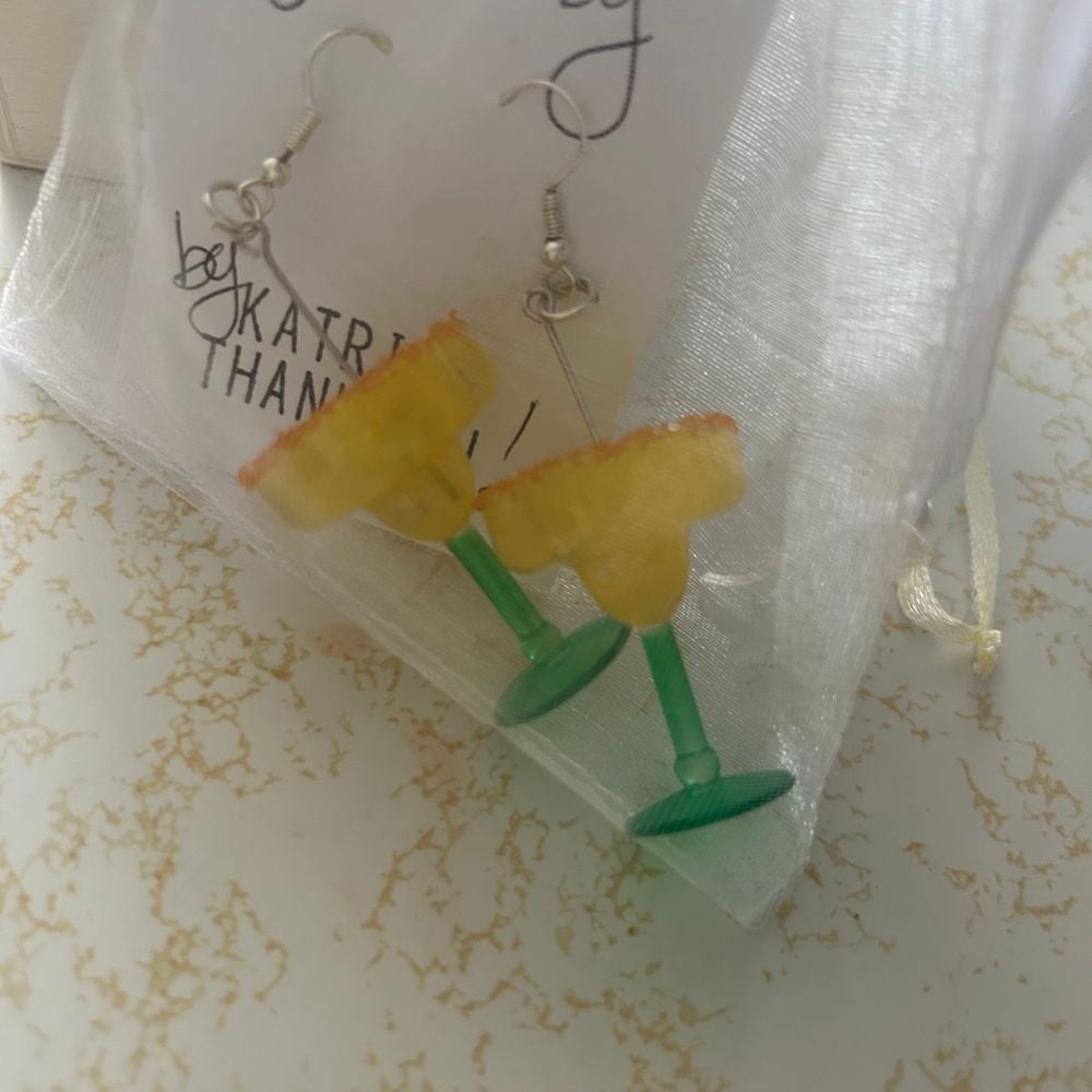  Adult Drink Earrings Mango Margarita