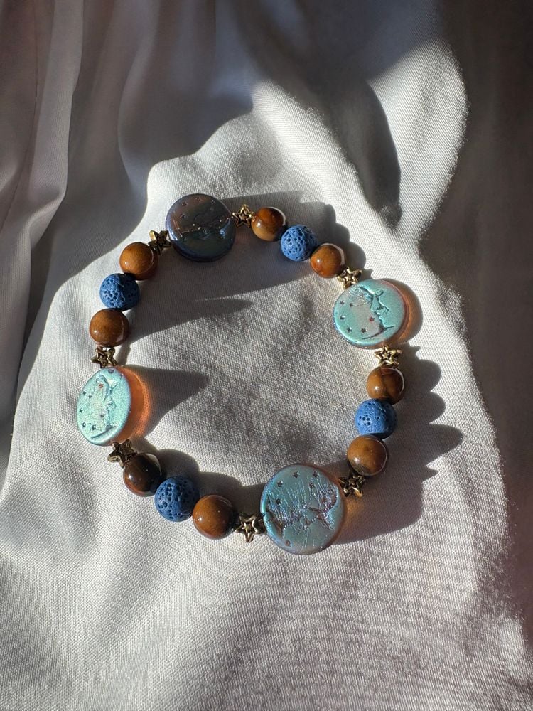 Diffuser Bracelet with Essential Oil Blend - Apatite & Lava Stone - Large