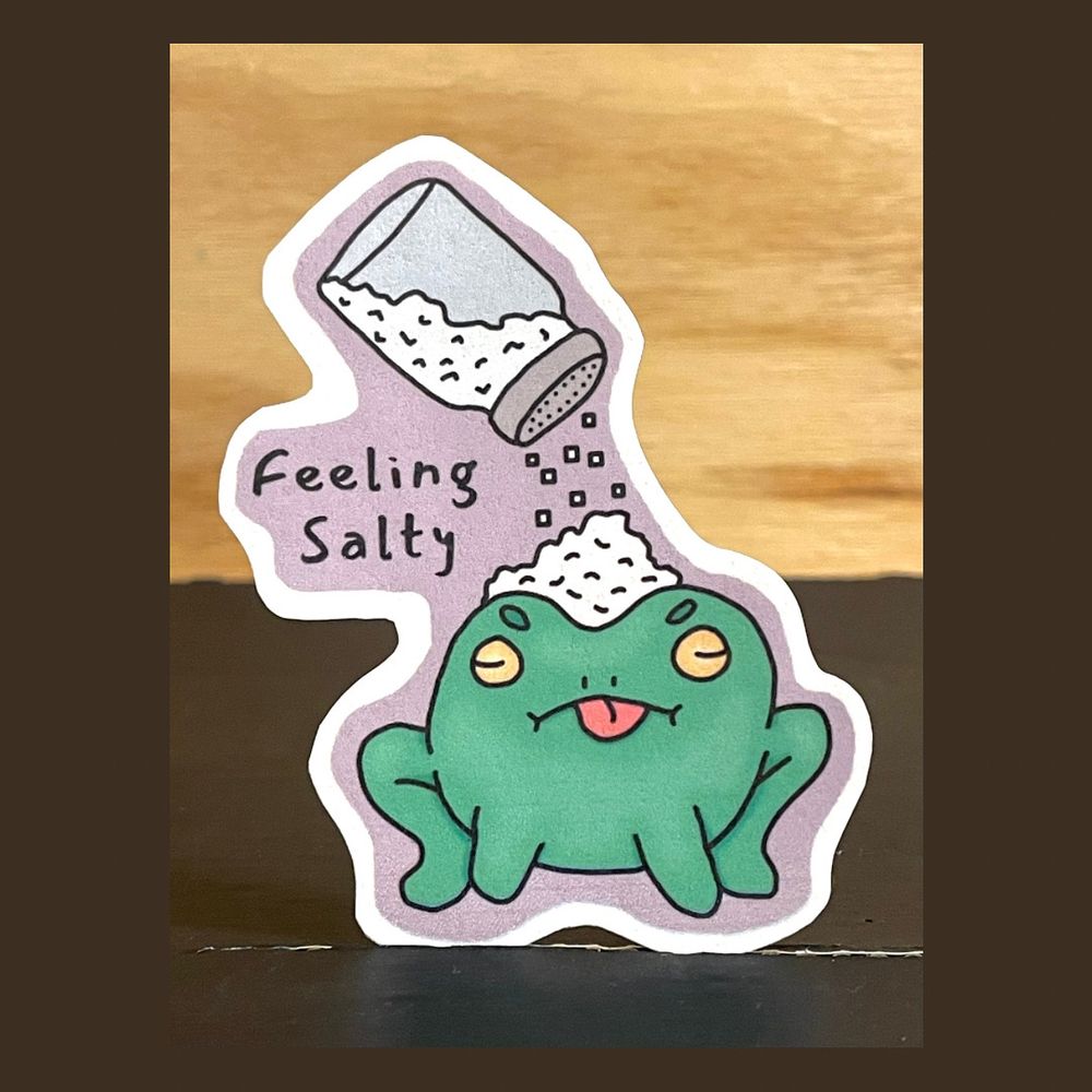 Feeling Salty Frog Sticker