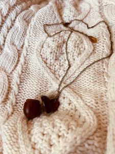 The Autumnal Acorn Locket, open