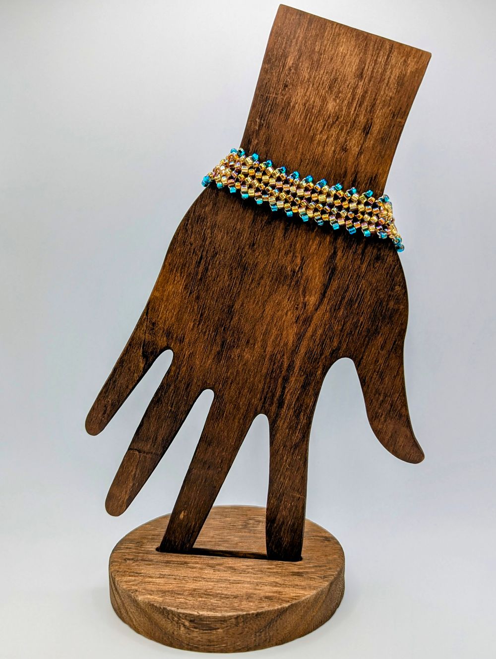 Elegant Herringbone Beaded Bracelet (Narrow)