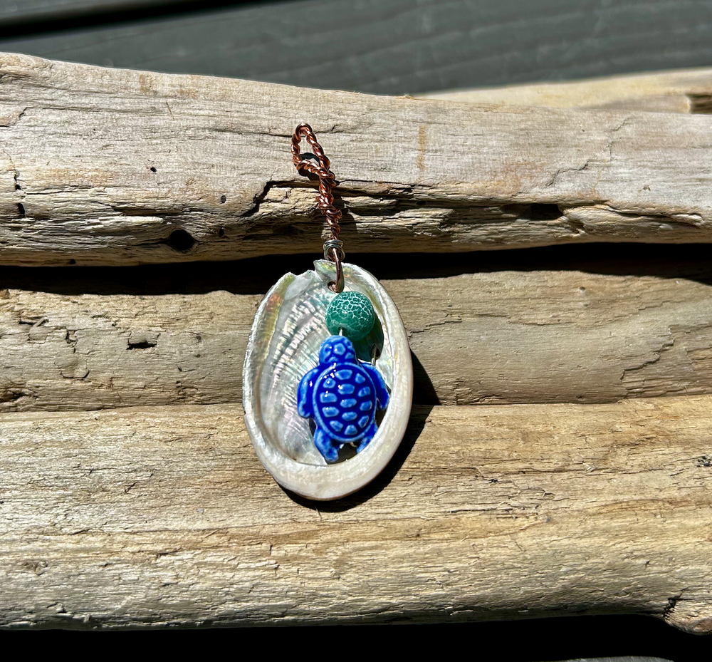Abalone Shell Turtle Pendant