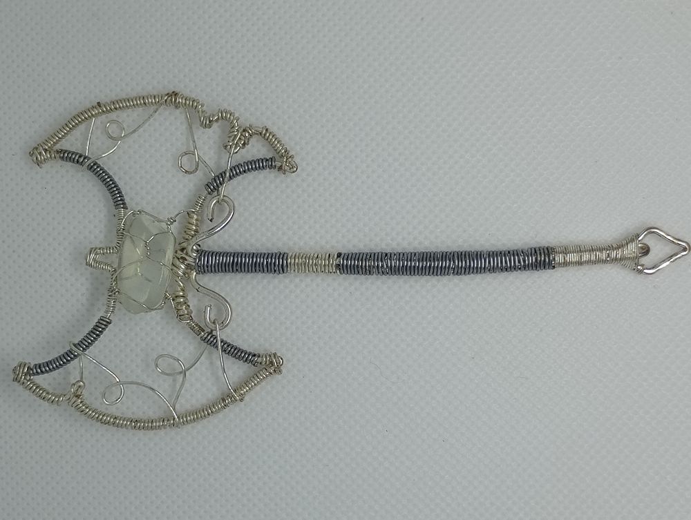 Wire wrapped battle axe