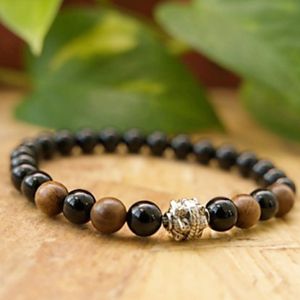 7" - Onyx, Hematite and Wood Mala