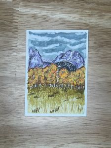 Painting shown on flat surface