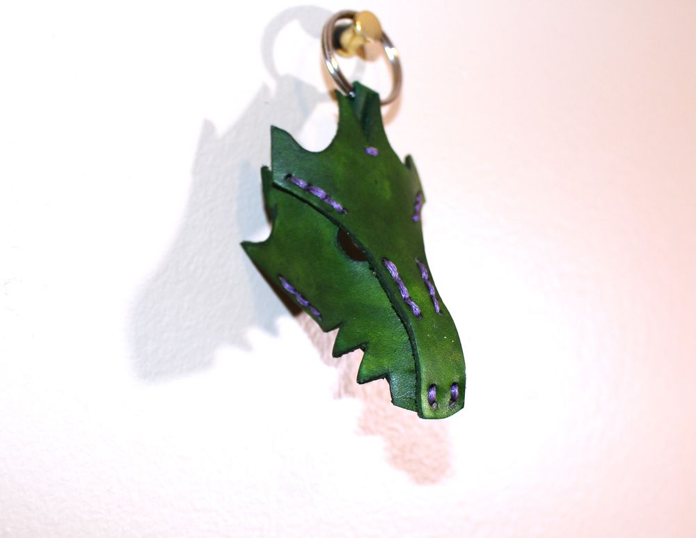 10% Sale on Ready to Ship Green Dragon Keychain 