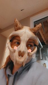 A cat skull mask