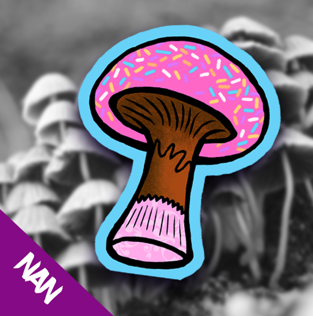 3" Mushroom Sticker "Cupcake"
