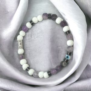 7" - Amethyst and Snow Jade