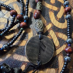 close up of the pendant's front.