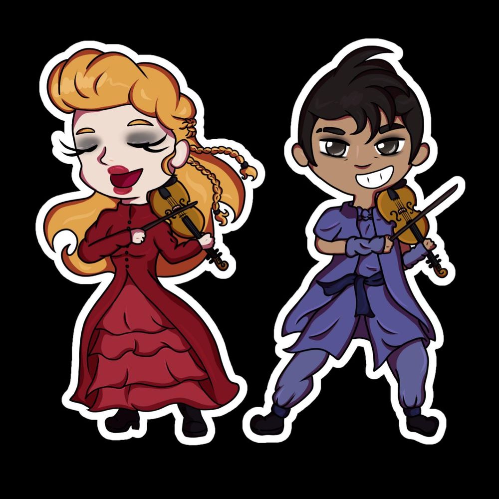 Street Musicians of Darkmoor Decorative Sticker (Pair 1)