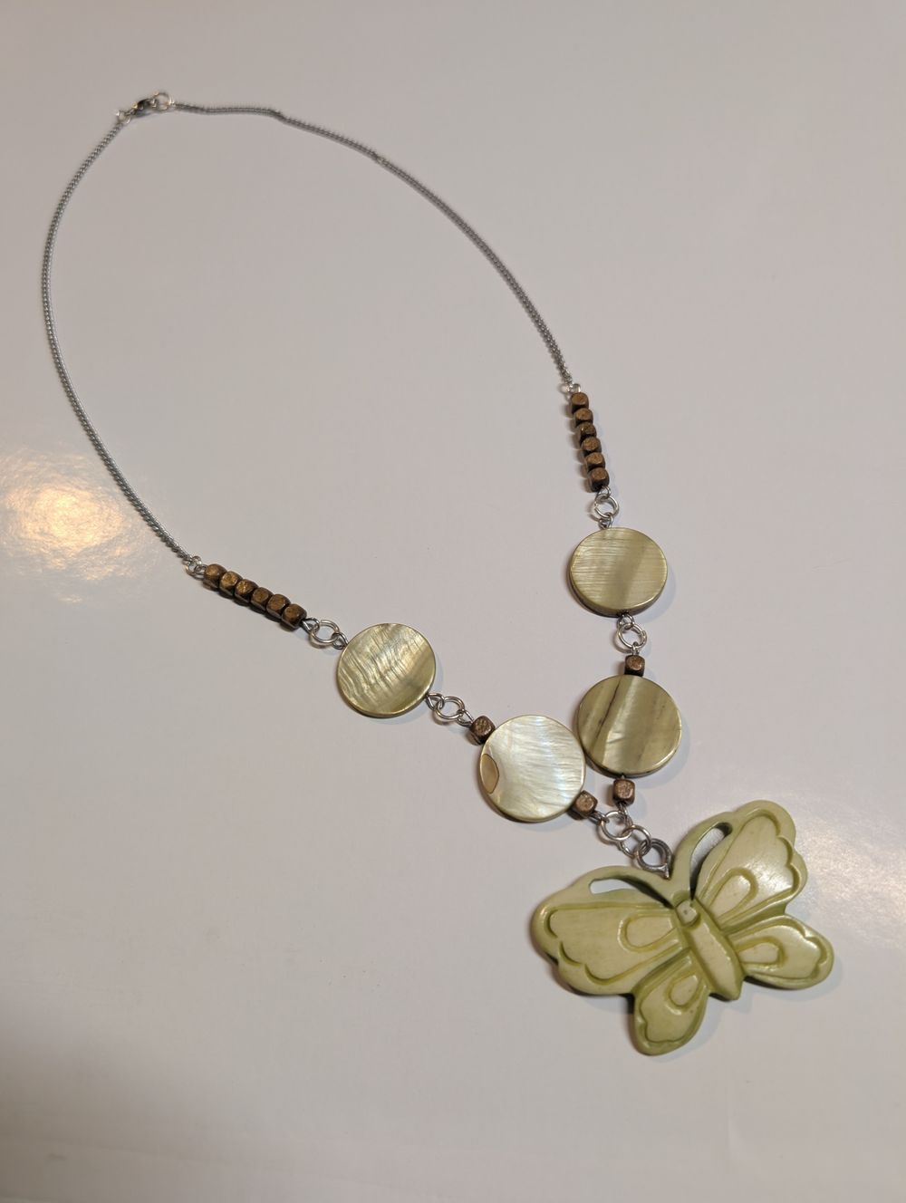 Butterfly seashell necklace