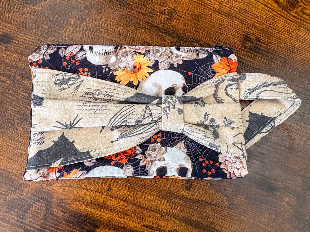 Floral Skull Zippered Pouch