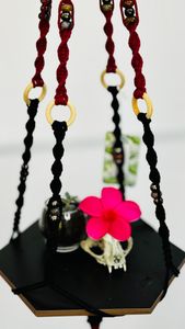 Red and black. Indian agate beading 