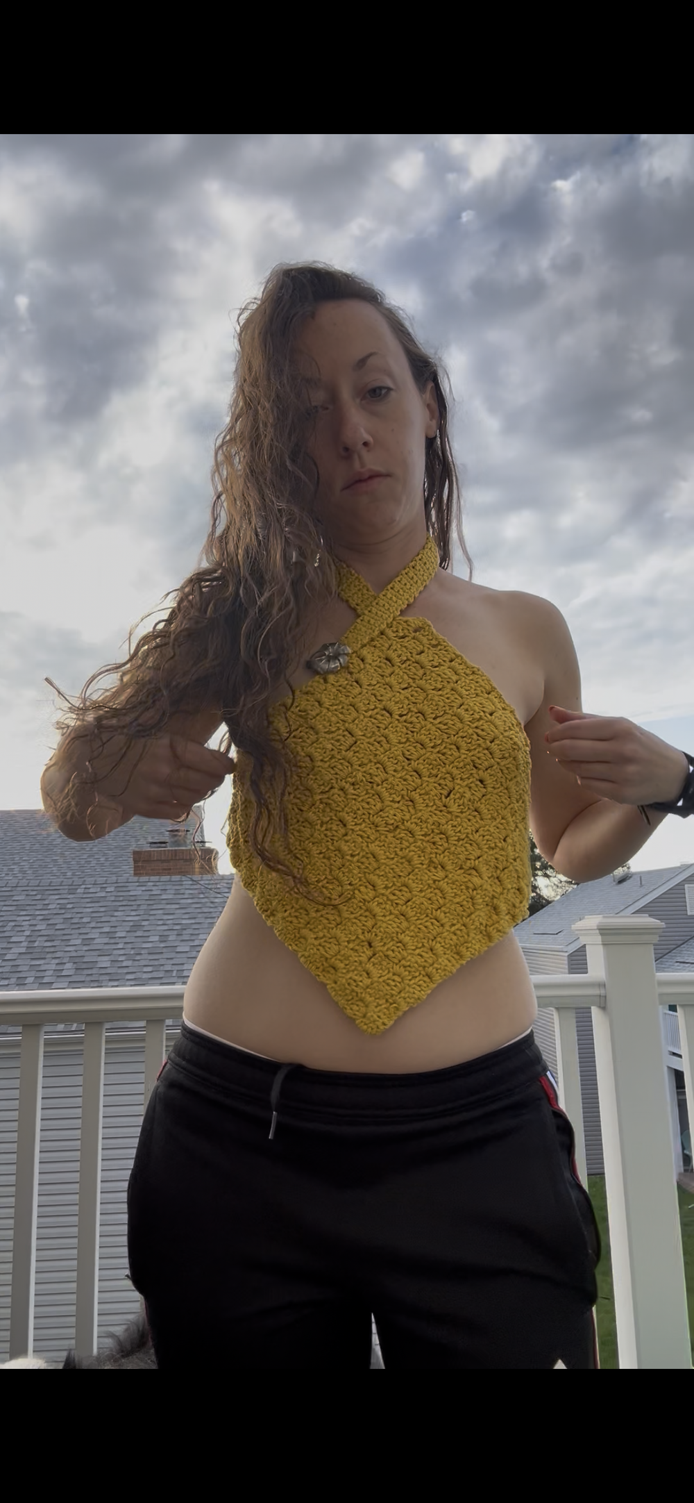 Crochet handkerchief festival top 