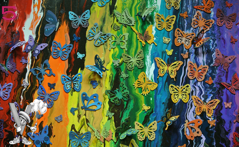 Butterfly Rainbow (segment of larger original) by JessieJoe