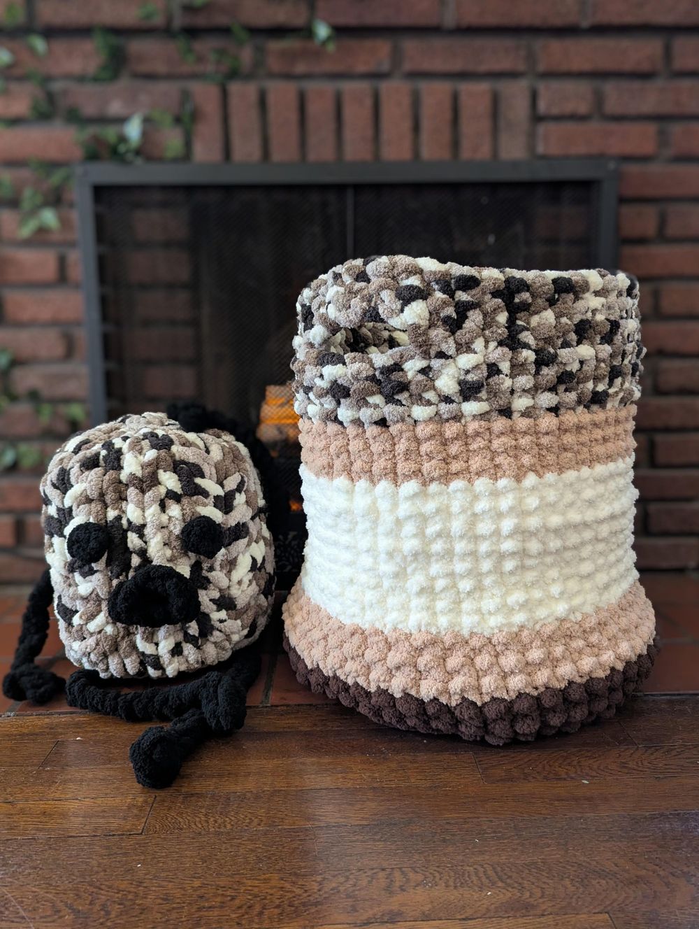 “S’more Basket” Hand-Knit Storage - Sweet and Cozy Organization