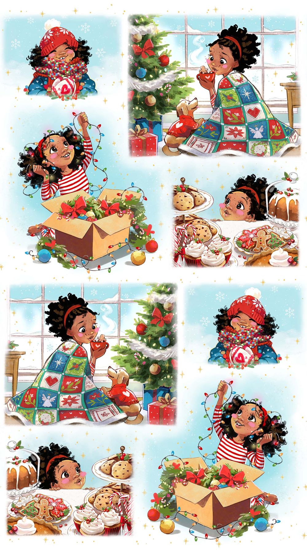 Northcott. Christmas Wonder. Block Panel 2/3 yd 