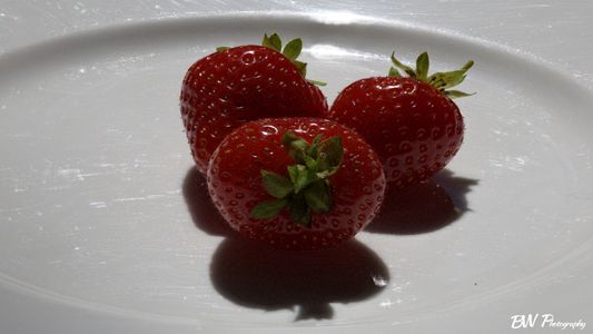 One of my first focus stacks with the macro lens! Look at those shiny strawberries