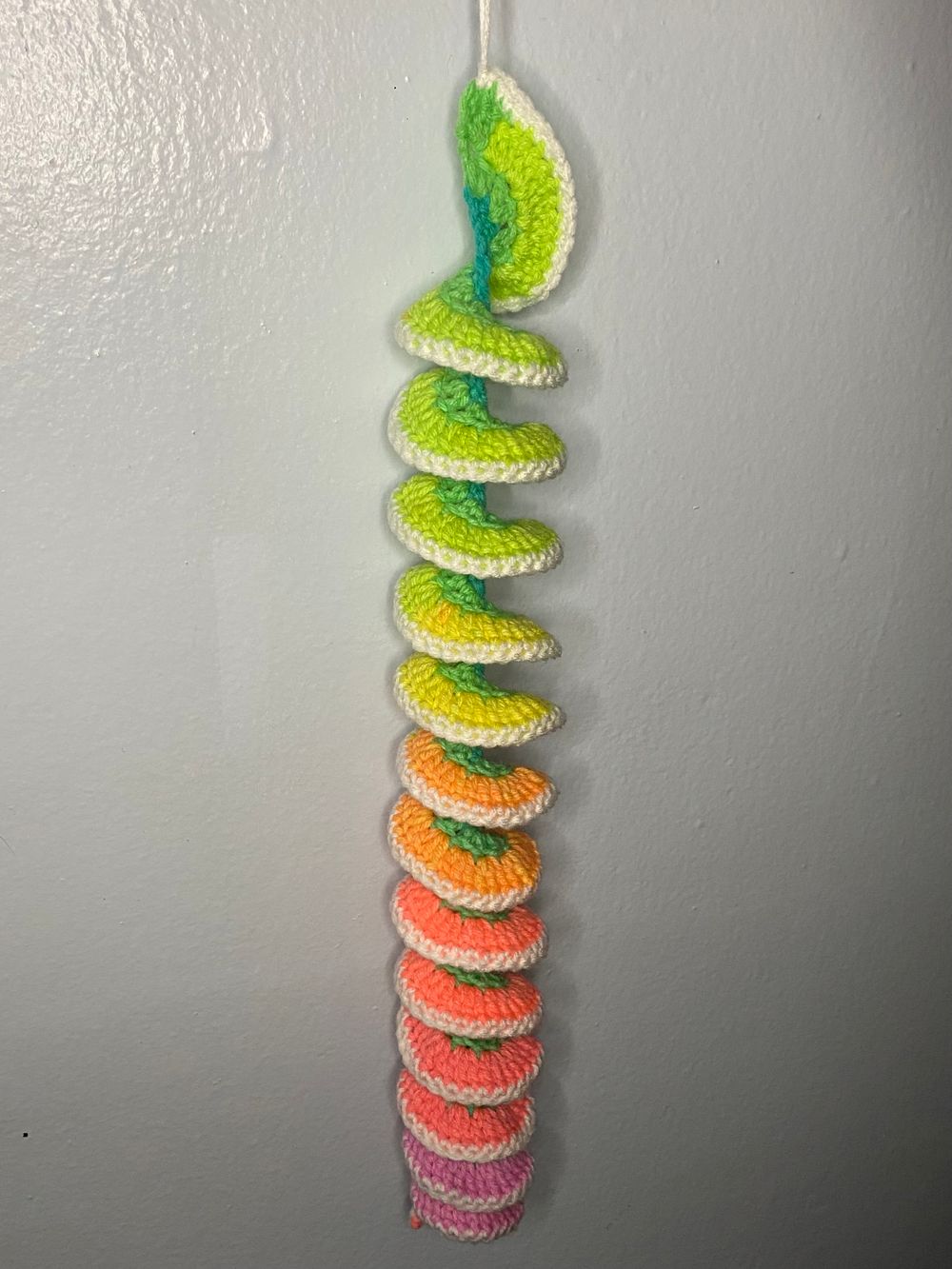 White & Retro Stripe Wind Spinner (Green)