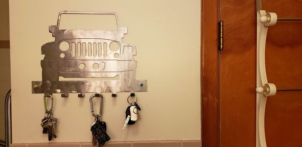 jeep wrangler wall hanging key holder coat rack - Martin Metalworks