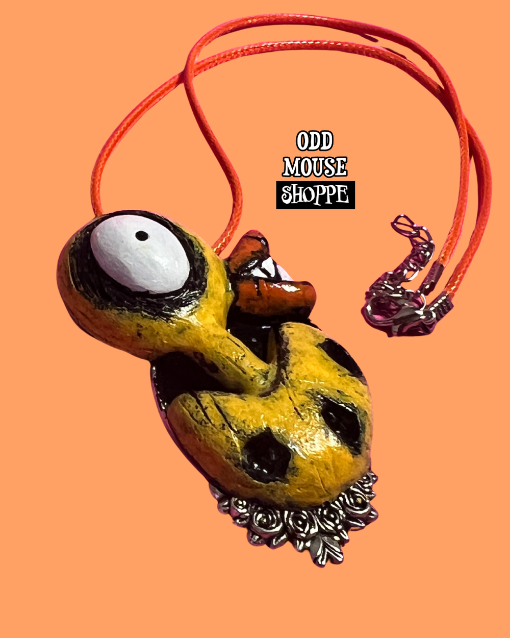 Evil Toy Duck Necklace Orange