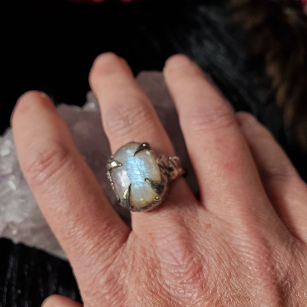 In a Flash - Silver Soft Soldered Ring With Belomorite size ...