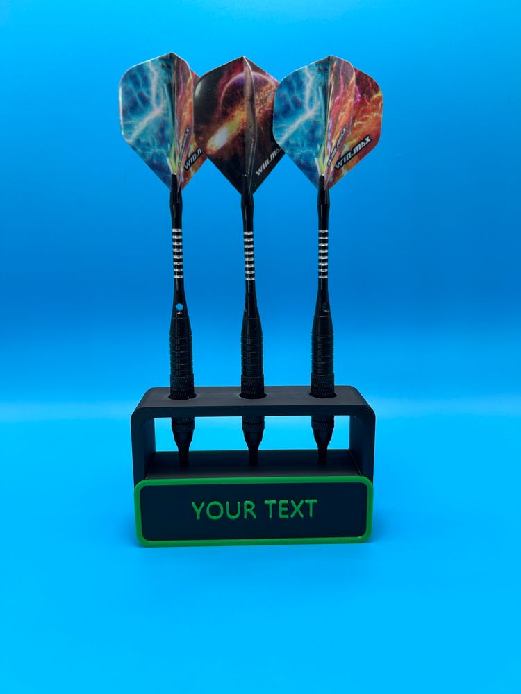 Customizable 3 Dart Holder ***COLOR OPTION IS FOR THE BASE MSG ME FOR THE TEXT AND COLOR OF TEXT***