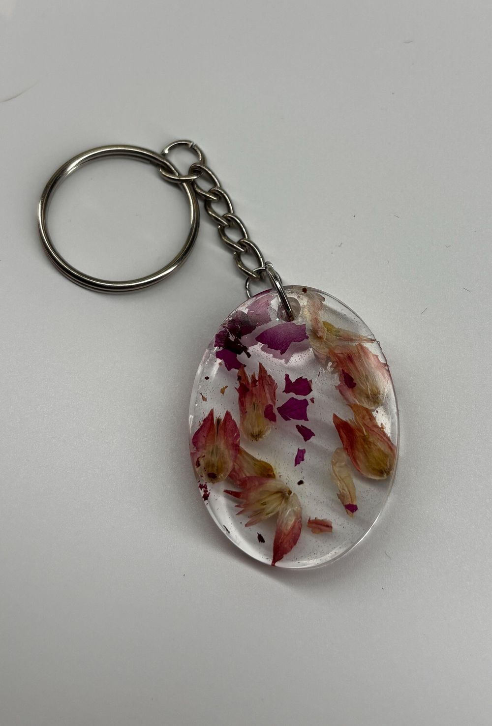 Flower Petal Keychain: Rose and Amaranth - Handmade Charm fo...