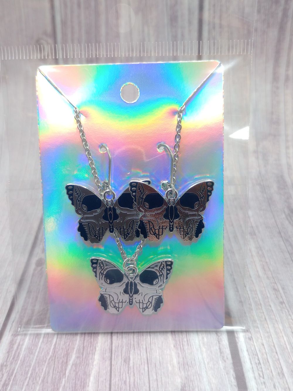  Skull Butterfly Earrings and Necklace Set – Style #1 