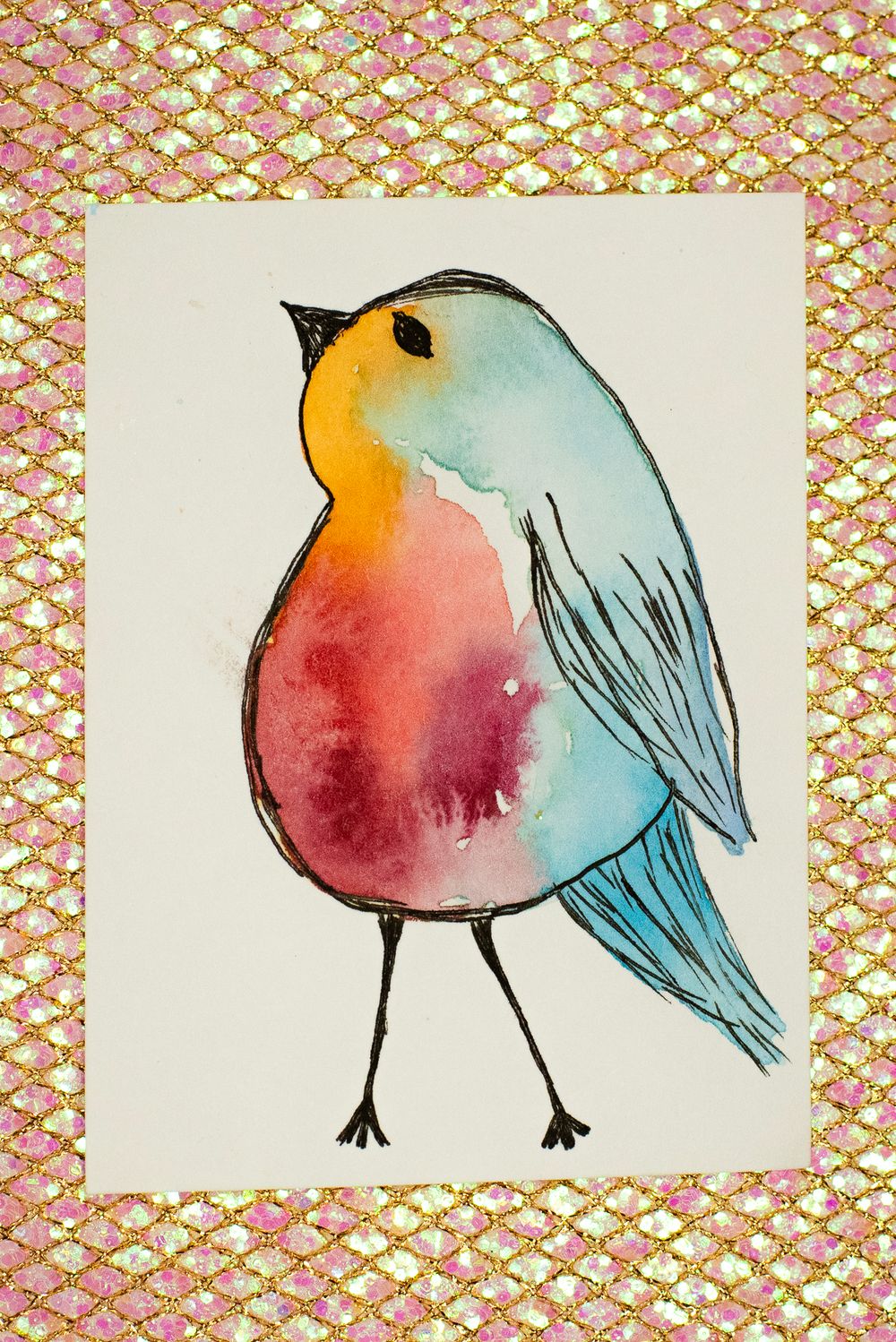 ACEO Orig - 'Bird' - MiniArt - 2.5x3.5 collectable