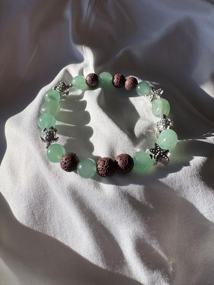 Diffuser Bracelet with Essential Oil Blend - Jade & Lava -Medium