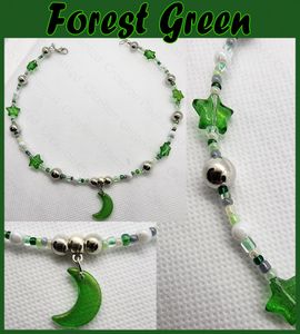 Forest Green Moon Necklace
