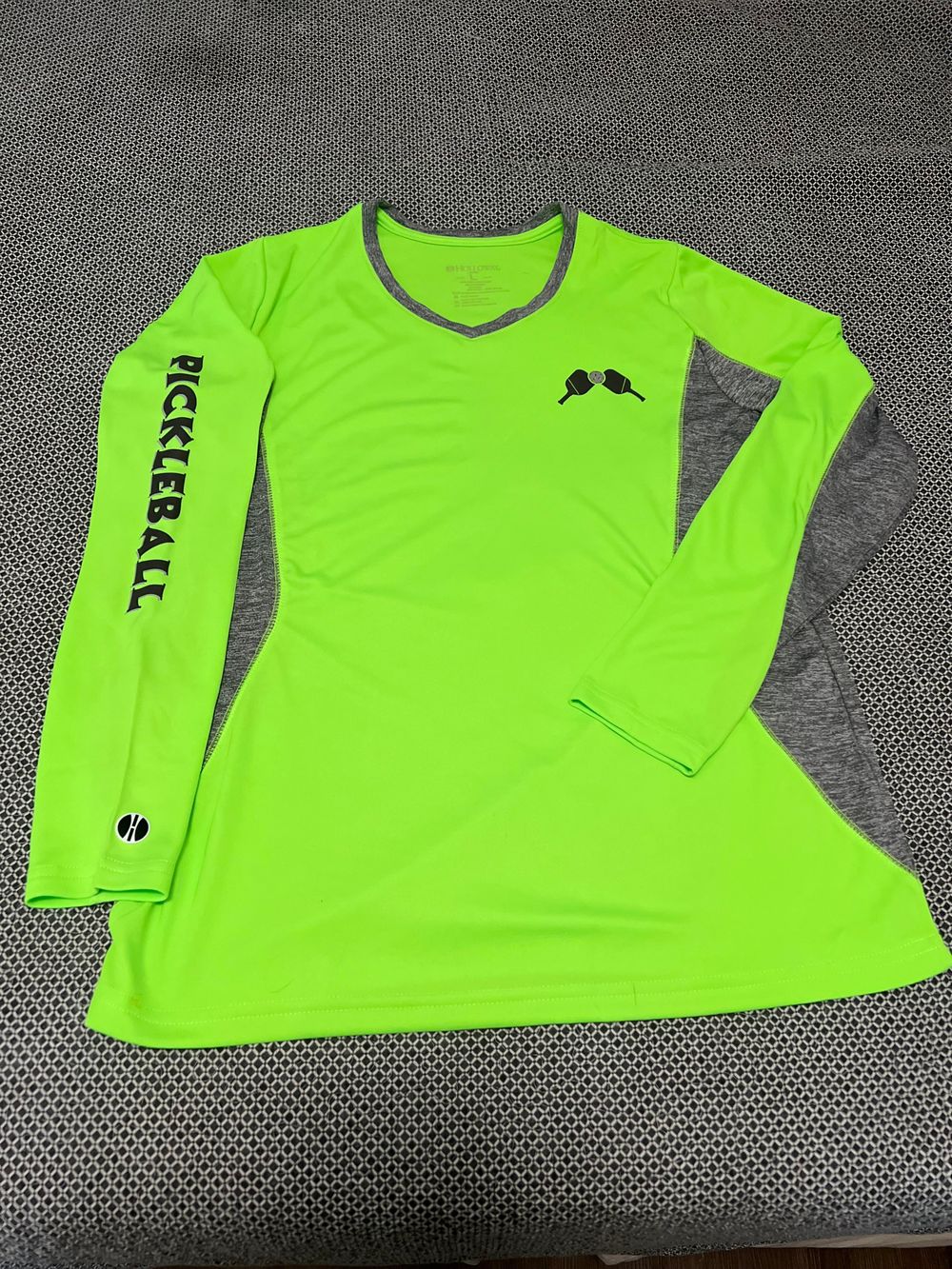 Women’s Long Sleeve Performance Pickleball Shirt – Lime, Red, & Navy | Moisture-Wicking Activewear Top