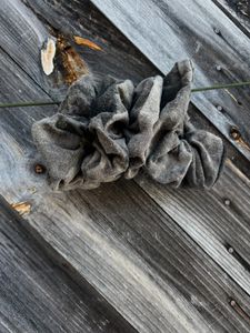Charcoal scrunchies dyed with Rose leaves and iron